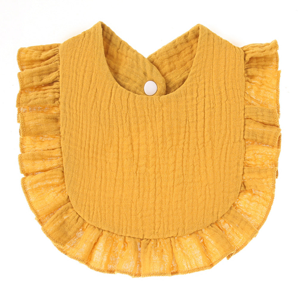 Ruffled Cotton Gauze Lace Bib Saliva Pocket f952297c af21 4c11 8230 12ce25934f98