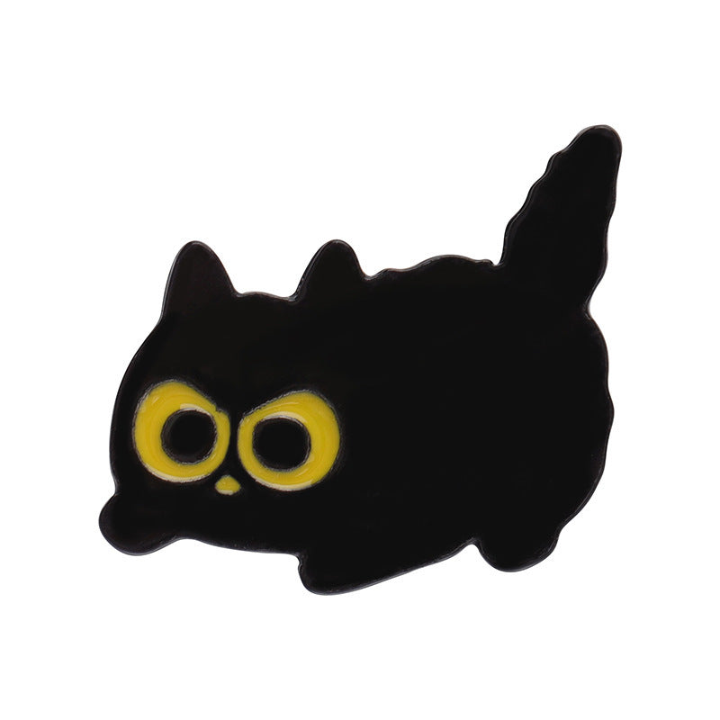 Cartoon Black Cat Flowers Series Adorkable Fashion Creative All-match Bag Clothing Ornament Badge f96c3cbe e2e5 450e 8553 ea3