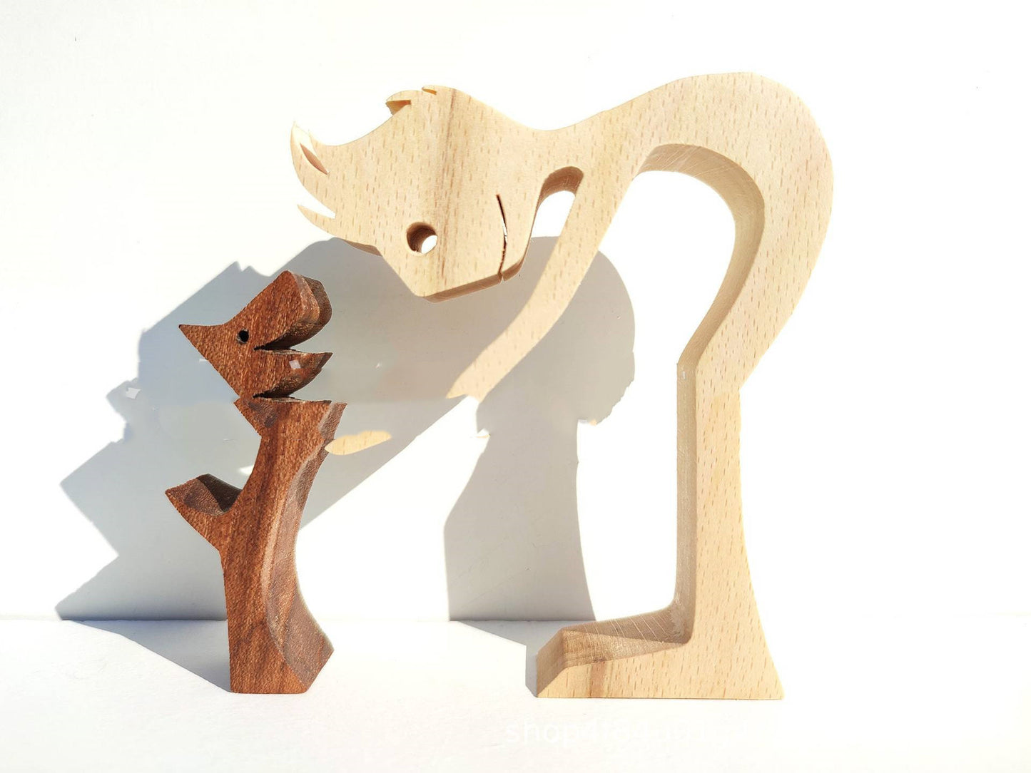 DIY Figurine Wood Dog Ornament Sculpture Home Decoration A Man A Dog Wood Sculpture Christmas Gifts Model Decor f9c9dc20 83d7