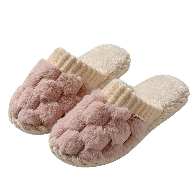 Indoor Warm Platform Couple Plush Slippers f9ed4b00 a2aa 47fe abcf 601b32cf222b