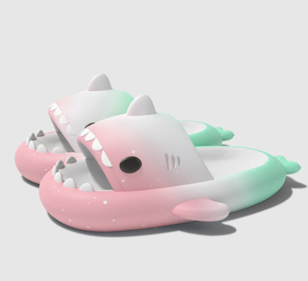 Gradient Shark Slippers 4cm Thick Bottom Shit Feeling Slippers fa0d8abc 55a9 4f91 a06a 1a927a6aa5fe