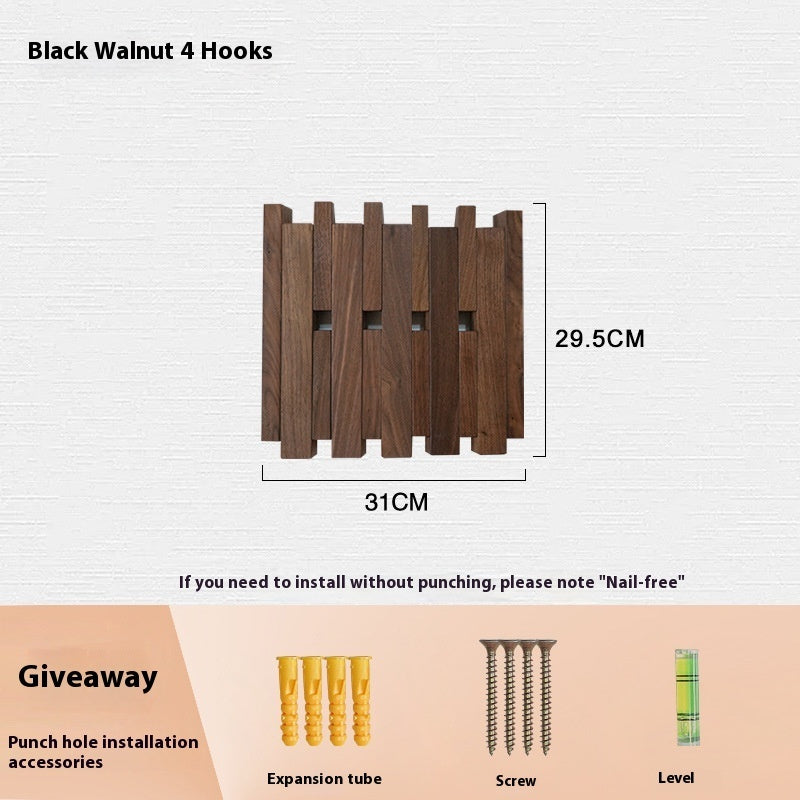 Clothes Hook Wall-mounted Entrance Hallway Hanger Punch-free Solid Wood Creative Keys Clothes fa0f3c66 e09e 4837 a19e ce9c49a