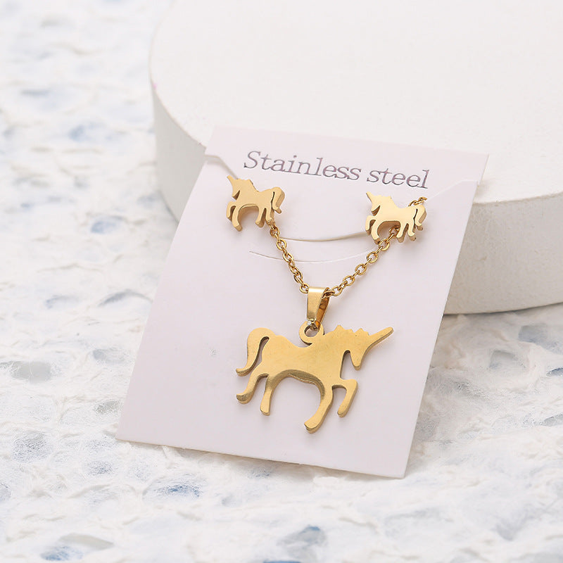 Butterfly Studs Necklace Suit Stainless Steel Geometry fa24305e a7ce 4e95 9a2b 14853a26e22c