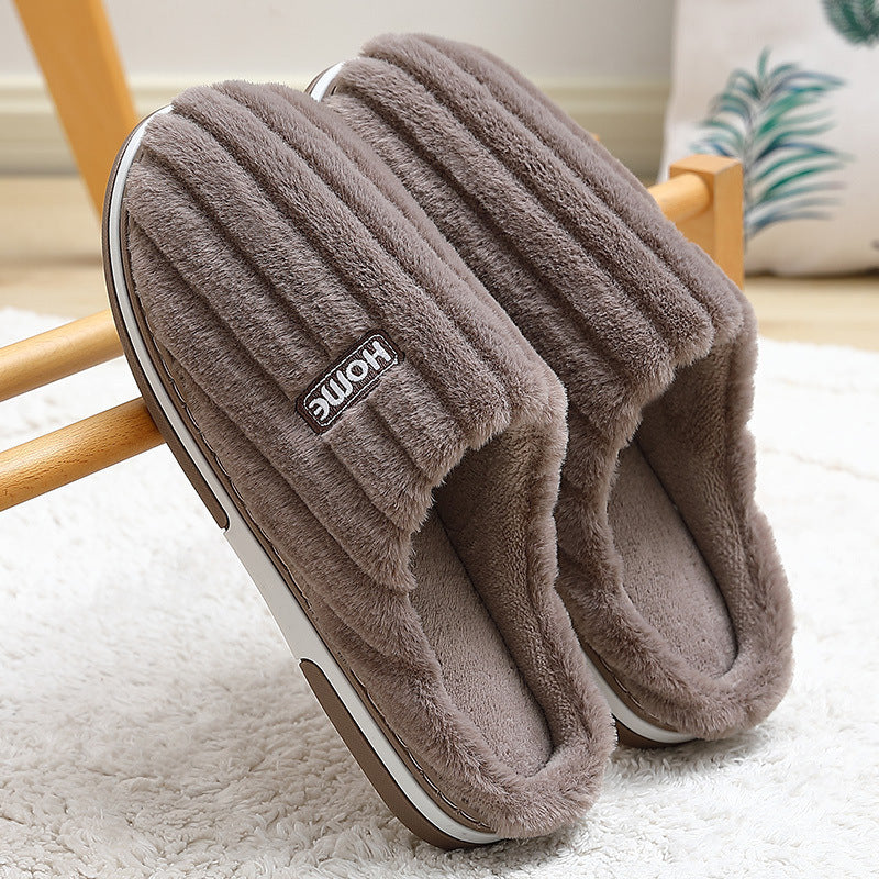 Home Cotton Slippers Women's Winter Plus Size Striped Plush Indoor fa270f29 18a9 4ef5 a718 aa32f3445da8