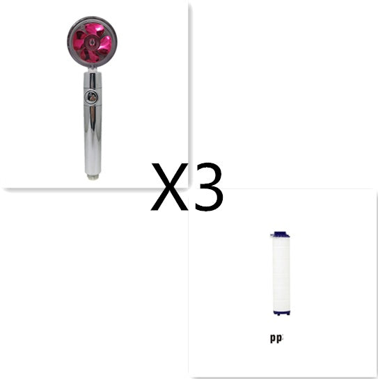 Shower Head Water Saving Flow 360 Degrees Rotating With Small Fan ABS Rain High Pressure Spray Nozzle Bathroom Accessories fa