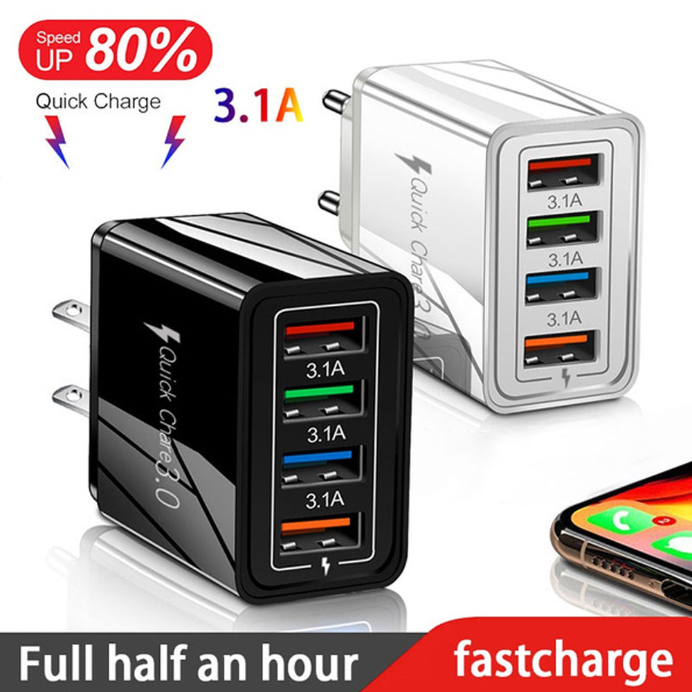 USB Charger Quick Charge 3.0 4 Phone Adapter For Tablet Portable Wall Mobile Charger Fast Charger - 图片 1
