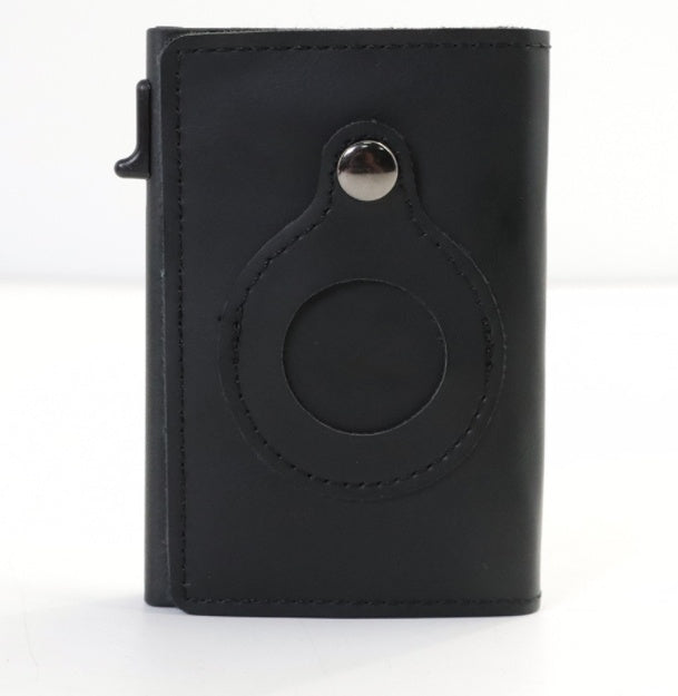 AirTag Wallet Anti Theft Bullet Card Bag Multi-functional Rfid Card Holder Men's Leather Slim Wallets For Airtag Air Tag fb4f