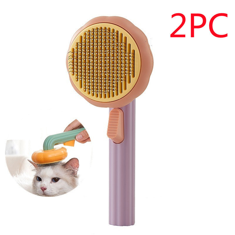 New Pet Cat Brush Hot Selling Hand-held Steel Wire Self-cleaning Comb Looper For Hair Removal fc4b651c 0fff 4de8 96ce 5c1af67