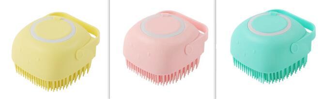 Silicone Dog Bath Massage Gloves Brush Pet Cat Bathroom Cleaning Tool Comb Brush For Dog Can Pour Shampoo Dog Grooming Suppli