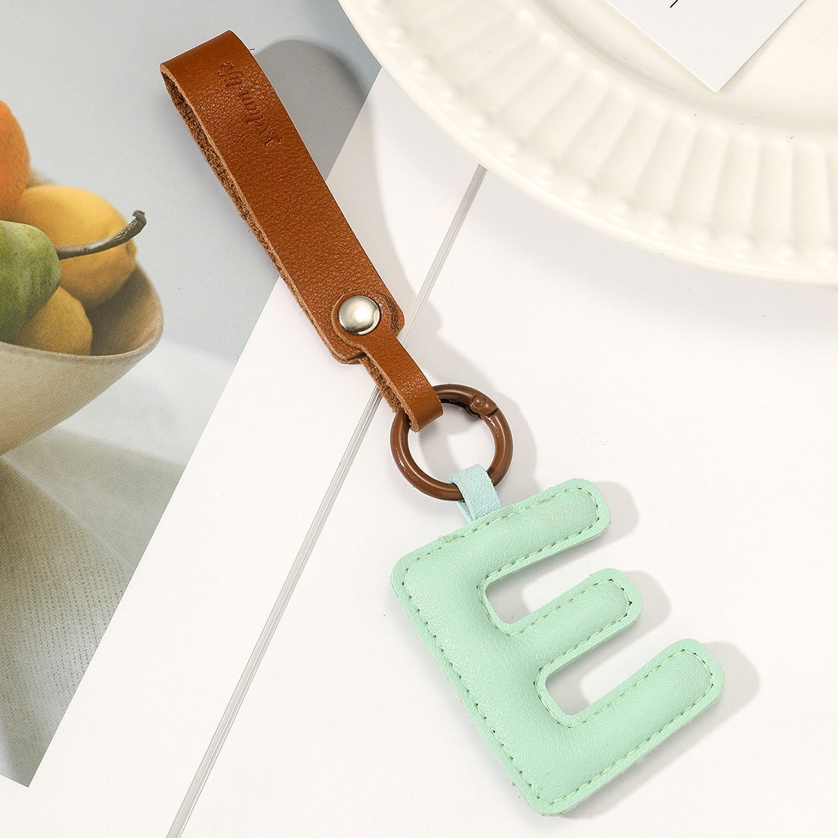 Fashion All-Match 26 Full Letter Leather Key Chain Pendant fd870bb1 1b87 497d a471 72d379d29e25