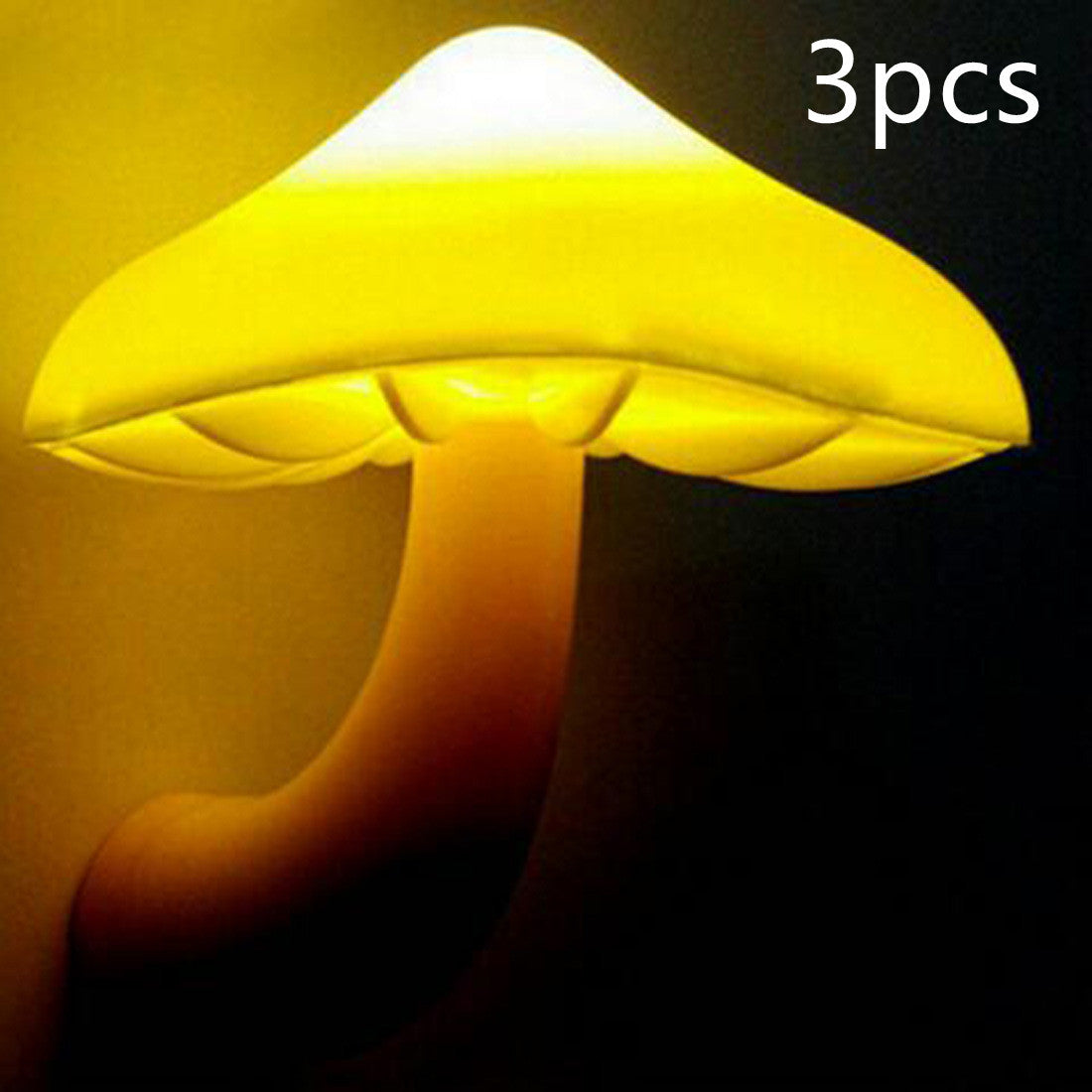 LED Night Light Mushroom Wall Socket Lamp EU US Plug Warm White Light-control Sensor Bedroom Light Home Decoration fd8c5b27 b