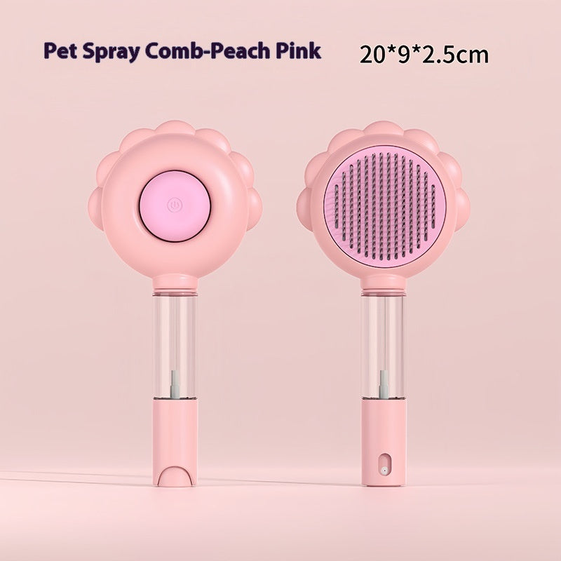 2 In 1 Self Cleaning Dog Brush Comb With Spray Pets Grooming Hair Remover Combs Brush Floating Hair Pet Grooming Brush Pet Products - HD Wireless Product #9