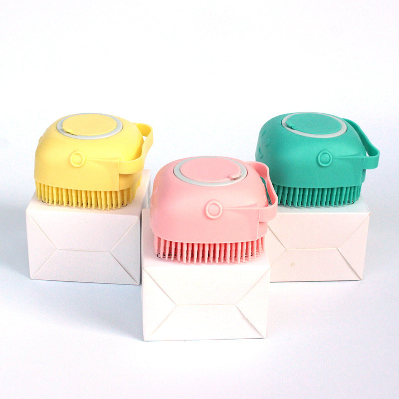 Silicone Dog Bath Massage Gloves Brush Pet Cat Bathroom Cleaning Tool Comb Brush For Dog Can Pour Shampoo Dog Grooming Suppli