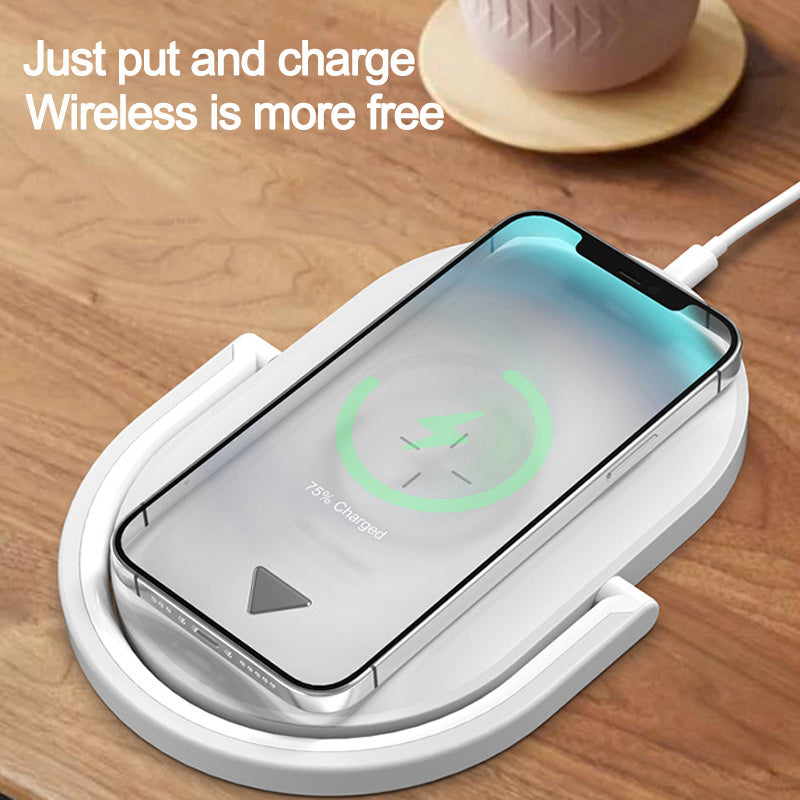 3 In 1 Foldable Wireless Charger Night Light Wireless Charging Station Stonego LED Reading Table Lamp 15W Fast Charging Light - HD Wireless Product #3