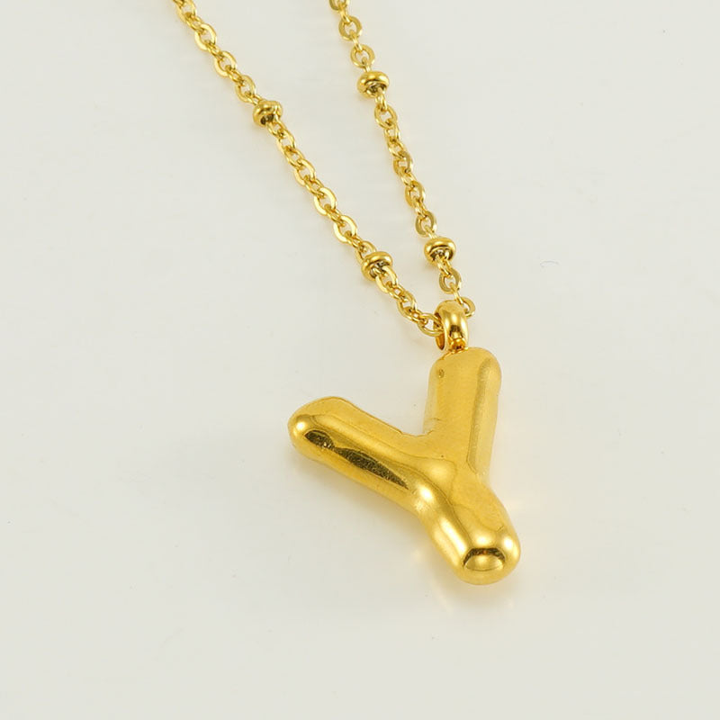 Women's Fashion Bubble Letter Pendant Letter Necklace ffaa4051 5d8e 43e8 add1 9abfc07b61f8