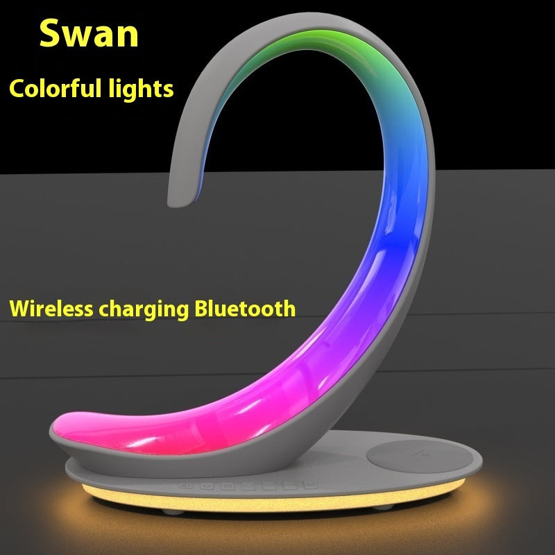 Multi-functional Desktop Wireless Charger Bluetooth Speaker Atmosphere Colorful Light White Swan Light 0000a824 d513 42f6 ad2