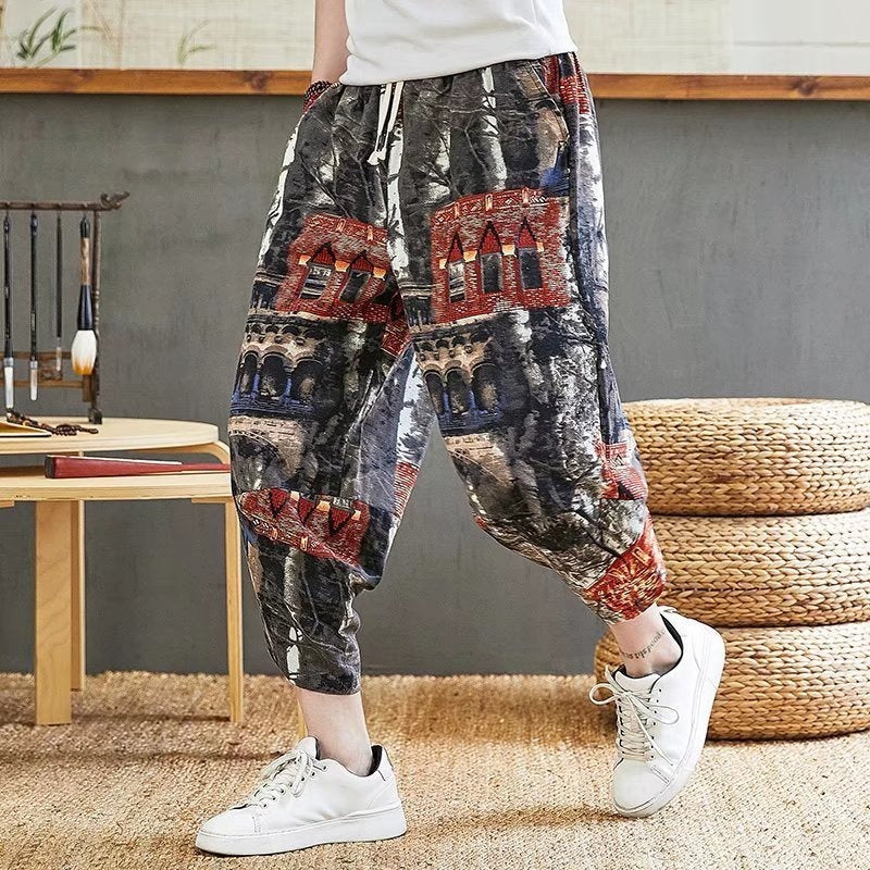 Summer Bloomers Men's Linen Wide Leg Loose 000bdea3 5886 4e3f 93de 20fbe520f174