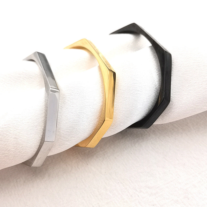 Diamond Hexagonal Smooth Opening Bracelet 001e9c3e 0ffb 4867 a30b b73046b56a85