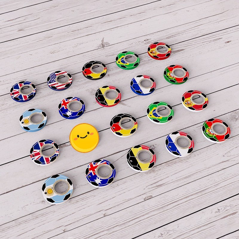 Creative Football World Cup Fidget Spinner Toy Keychain Hand Spinner Anti-Anxiety Toy Relieves Stress Finger Spinner Keychain