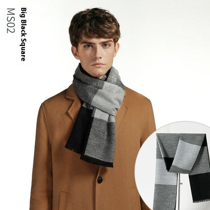 Simple Plaid Warm Keeping Artificial Cashmere Scarf 0026fe33 d812 4b5a b8db dbca2c376a5e trans
