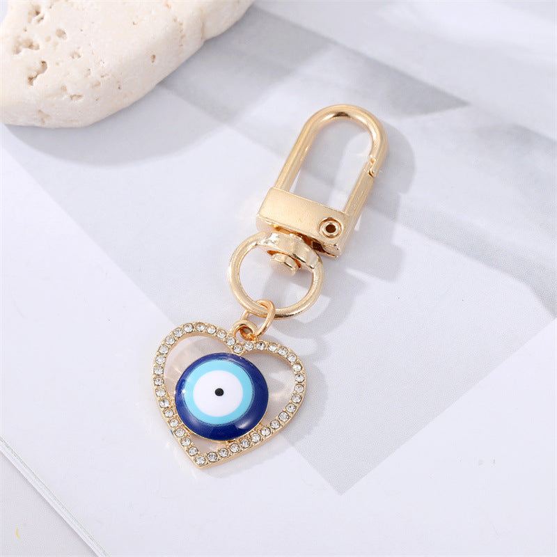 Dot Drilling Alloy Love Eye Keychain 0038ade3 718e 45f4 833e c8ac271764ef