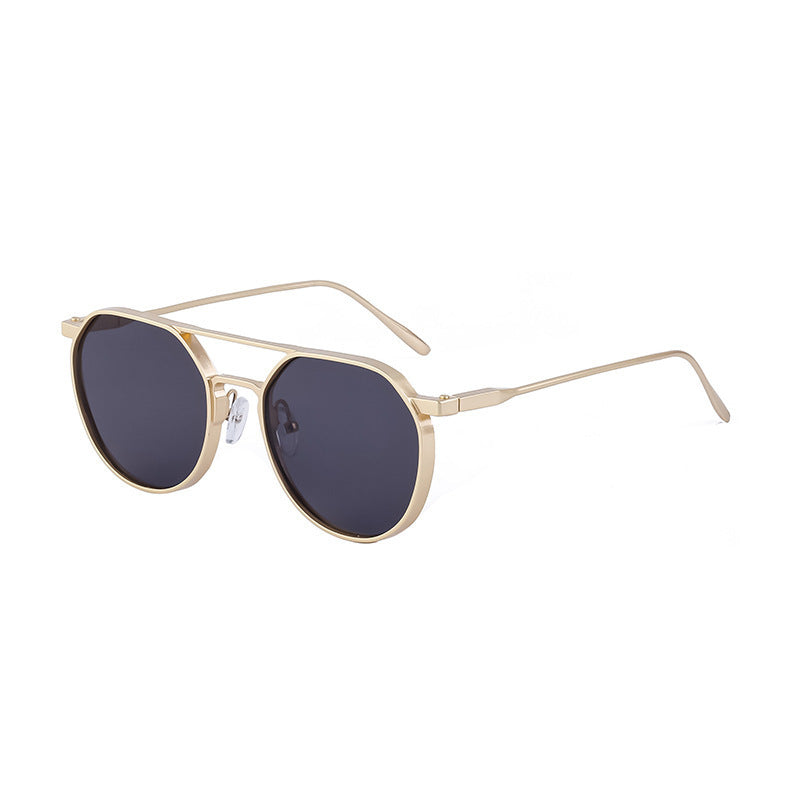 Men's Metal Double Beam Vintage Round Frame Sunglasses 003a027c 7117 46dd b045 f09c5eccc93d