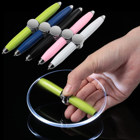 Creative Multi-Function LED Pen Spinning Decompression Gyro Metal Ballpoint Pen Fashion Office School Supplies Writing Pens 0