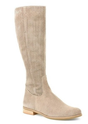 Low Heel Large Size Round Head Air Vent Suede High Boots 0057ea21 7186 49b2 9573 6ef37f1e5ba5