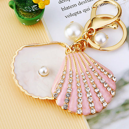 Rhinestone Pearl Shell Car Key Ring 005b8210 6b99 462a b13e 6599472c4cca