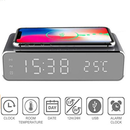 Wireless Charging Time Display Thermometer Alarm Clock - 图片 5