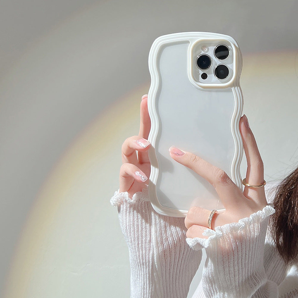 Wave Border Mobile Phone Case Solid Color Simple Candy Color 0080a7b4 24f7 4975 a35e 2b39cb110344