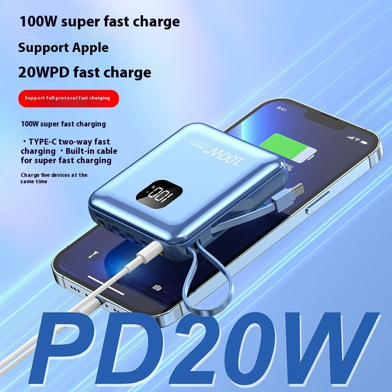 Mini-portable With Cable 20000 MA Power Bank PD225W Mobile Power Supply - 图片 4