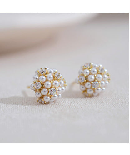 Non-piercing Pearl Rice Ball Ear Studs