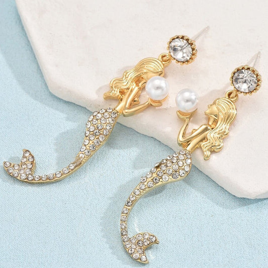 Silver Needle Mermaid Pearl Super Fairy Long Earrings 00ecc431 7f39 4f7d abc4 55462d1d7ceb fine