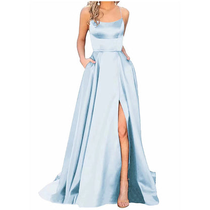 Solid Color Long Slimming And Shoulder Hollow Girlfriends Fashion Bridesmaid Party Dress 00f61897 abca 498e a1f0 590b4b89e00e