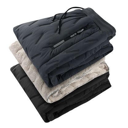 Men's Trousers Winter Velvet Thickening Loose Fleece Pants With Zip Pocket Large Size Windproof Warm Jogging Pants 0105e26f d
