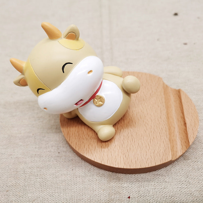 Creative  Mobile Phone Toma Back With Coin Beech Wood Lazy Phone Holder Custom Lettering - 图片 22