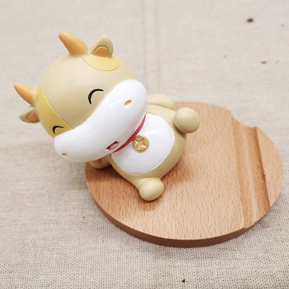 Creative  Mobile Phone Toma Back With Coin Beech Wood Lazy Phone Holder Custom Lettering - 图片 22