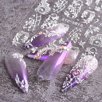 New 5D Stereo Carved Rose Nail Sticker 0114d9e5 ef53 4dc8 98fd e5e409332911