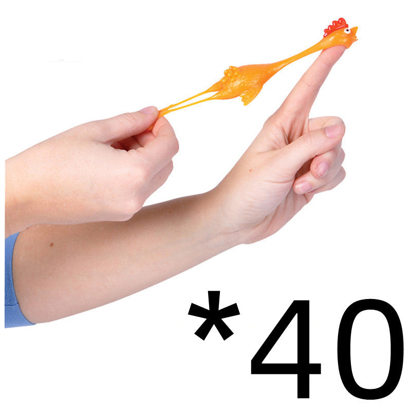 Catapult Launch Rubber Catapulted Chicken Toys Light Finger Prank Stretchy Flying Ejection Toy Slingshot Turkey Sticky 0126d7