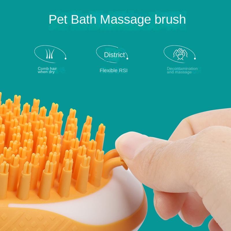Dog Cat Bath Brush 2-in-1 Pet SPA Massage Comb Soft Silicone Pets Shower Hair Grooming Cmob Dog Cleaning Tool Pet Products 01