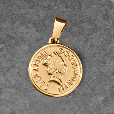 Roman Statue Gold Coin Wheat Ear Round Necklace Single Pendant 01584401 237b 4922 b04e 1297a1a86446