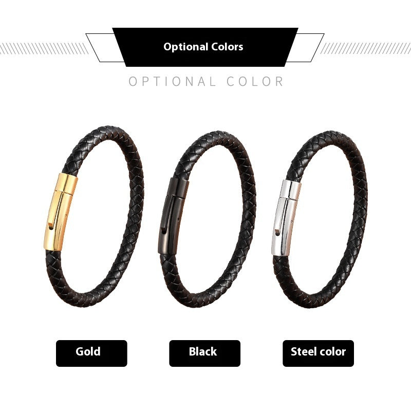 Titanium Steel Braided Leather Bracelet 019257e2 913e 4739 851c 6fe2077d0707