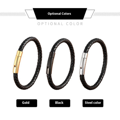 Titanium Steel Braided Leather Bracelet 019257e2 913e 4739 851c 6fe2077d0707