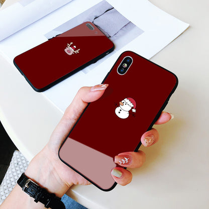 Phone Case Christmas Snowman Glass Shock-resistant Bag 0192b48f 6f60 4e58 a310 ee4c61e507c2
