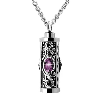 Stainless Steel Birthstone Cinerary Casket Openable Pendant Necklace 01ab99e0 7dbe 45fd b224 7f2b444d7434