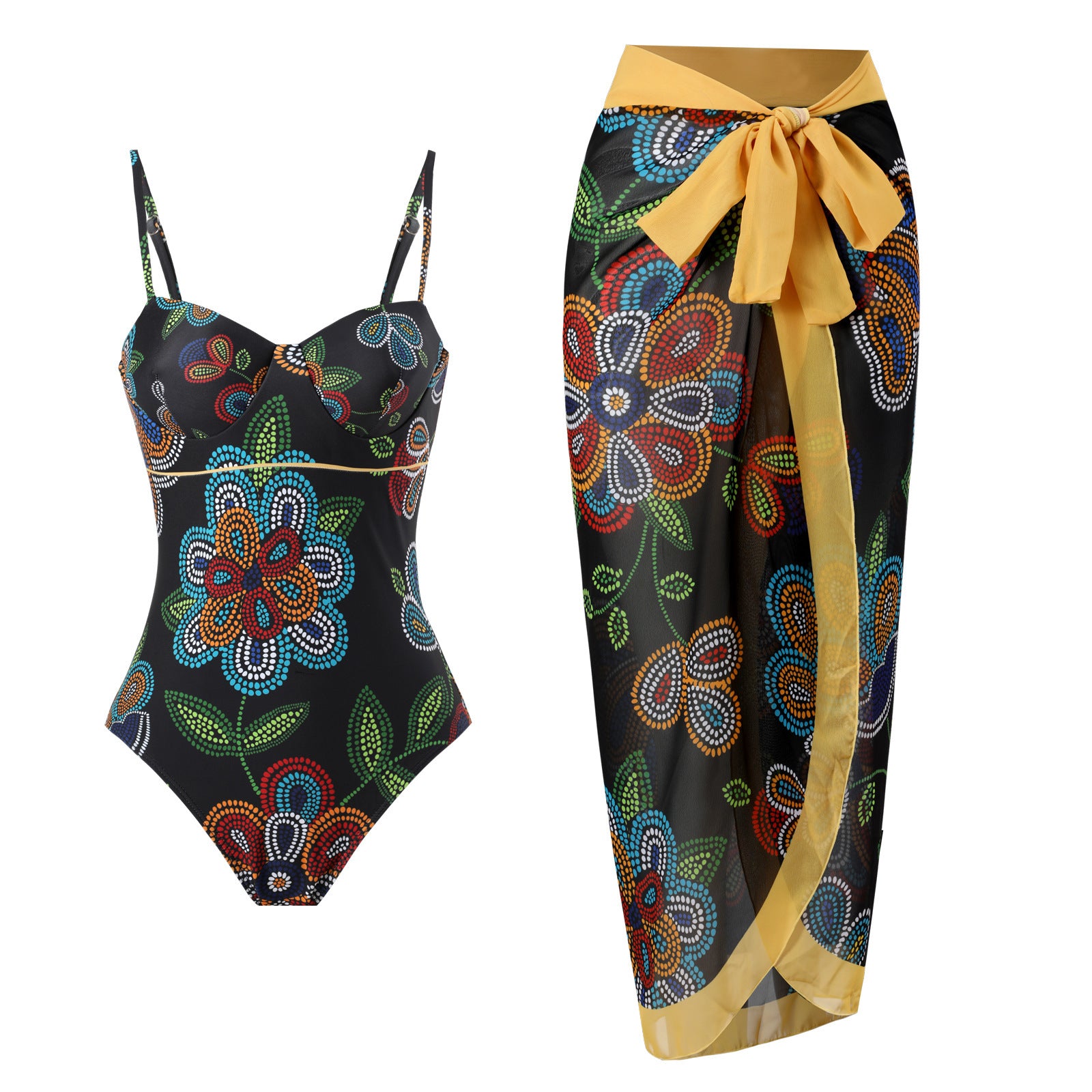 Siamese Conservative Covering Belly Thin Swimsuit French Retro One-piece Bikini 01bc27c0 e646 4607 8023 ead94fbed5d5
