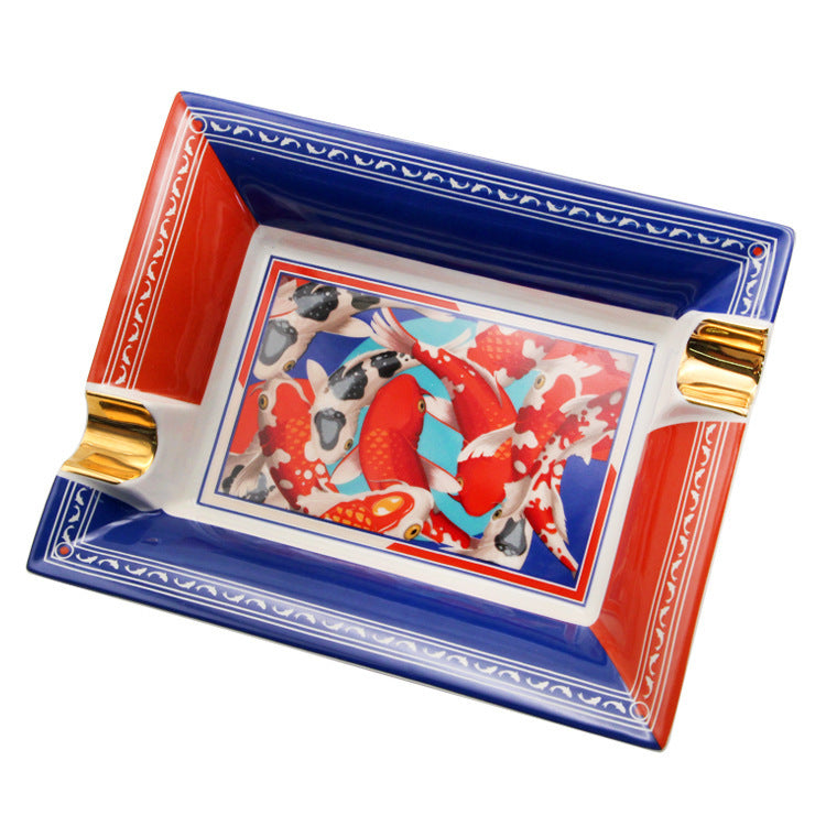 Fashion Creative Large Capacity Square Painted Ceramic Cigar Ashtray 01bf937d 1355 4144 8a7f 8118da53ce09