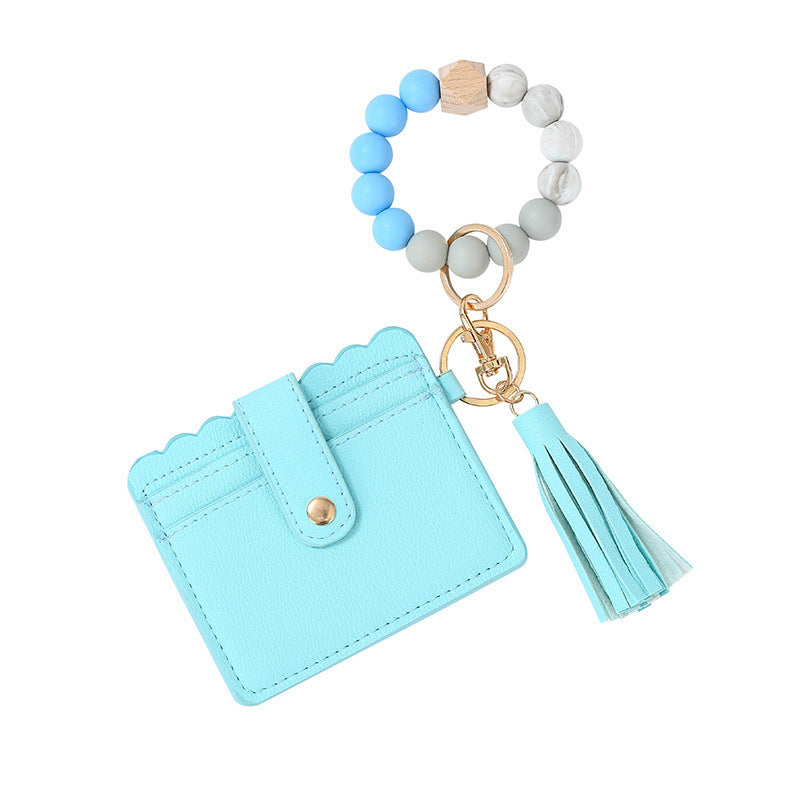Women's Silicone Beads PU Tassel Silicone Bracelet Keychain 01c10c22 4870 49a6 ad94 a5d5a498ceea