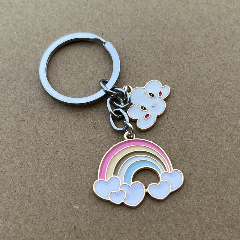Women's Simple White Cloud Rainbow Key Chain 01fcf9f3 7355 4ec1 9147 77e360ebc259